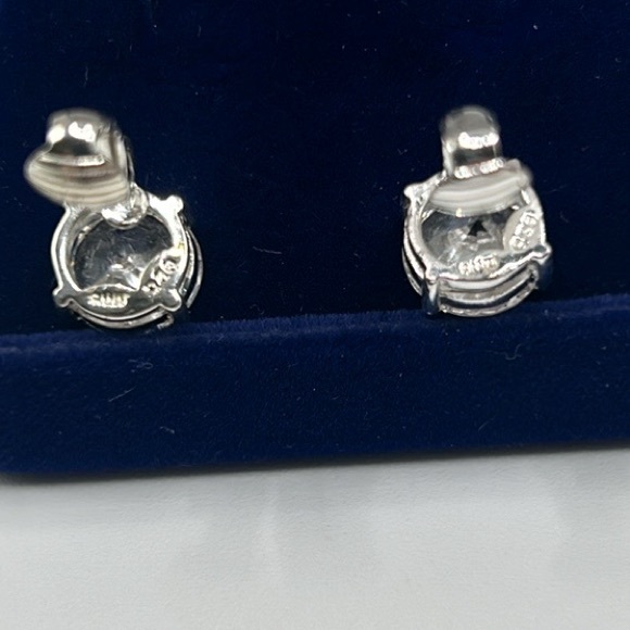 Mark Wasserman Samara 925 Silver CZ Earrings 9mm Size - Picture 8 of 9